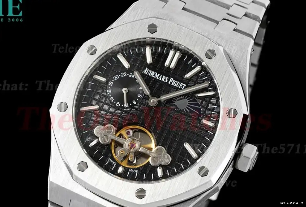 Fake A23J(Erotic) SS SS Oak tourbillon Stk Black Royal ABF 0507